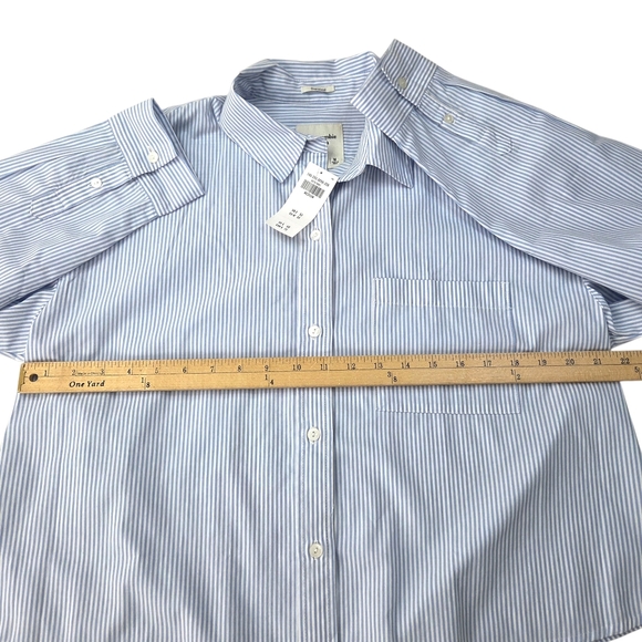 Abercrombie Oversized Cropped Poplin Dress Shirt NEW Womens Medium Blue White - Picture 10 of 11